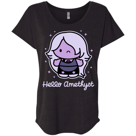 T-Shirts Vintage Black / X-Small Hello Amethyst Triblend Dolman Sleeve