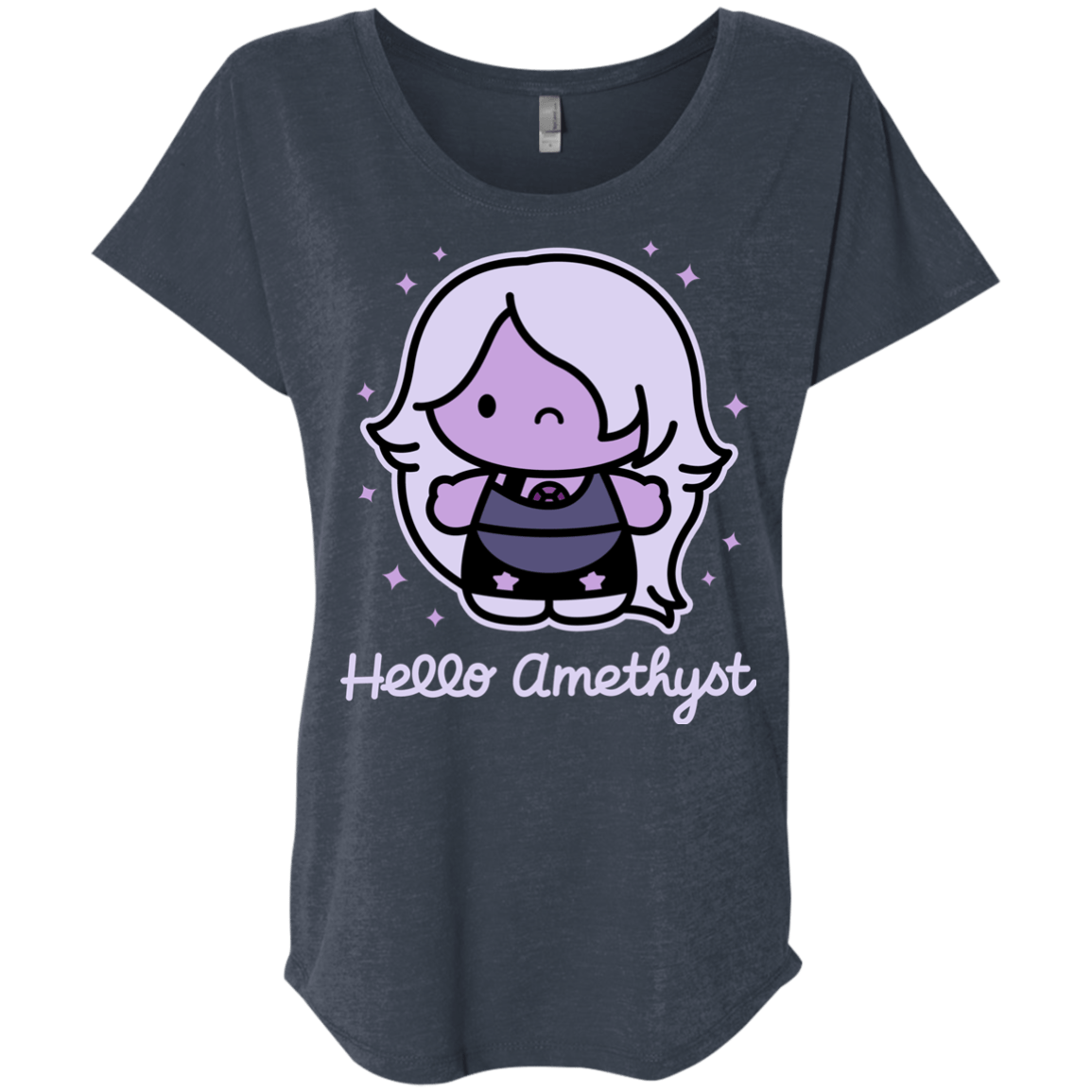 T-Shirts Vintage Navy / X-Small Hello Amethyst Triblend Dolman Sleeve