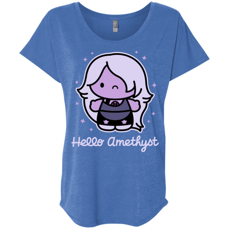 T-Shirts Vintage Royal / X-Small Hello Amethyst Triblend Dolman Sleeve