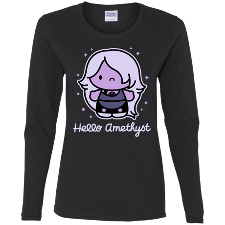 T-Shirts Black / S Hello Amethyst Women's Long Sleeve T-Shirt