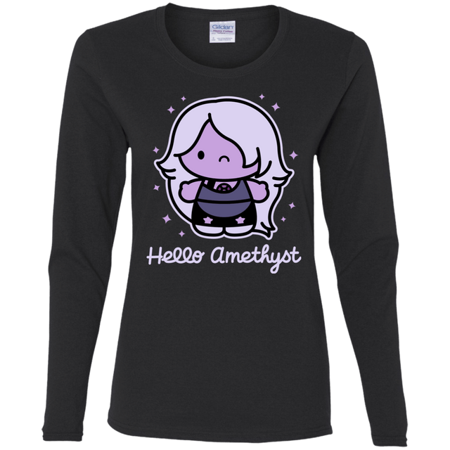 T-Shirts Black / S Hello Amethyst Women's Long Sleeve T-Shirt