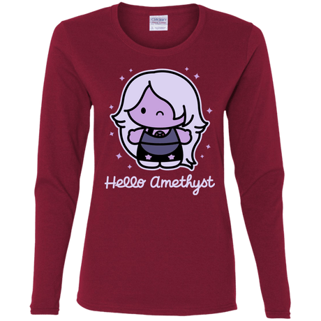 T-Shirts Cardinal / S Hello Amethyst Women's Long Sleeve T-Shirt