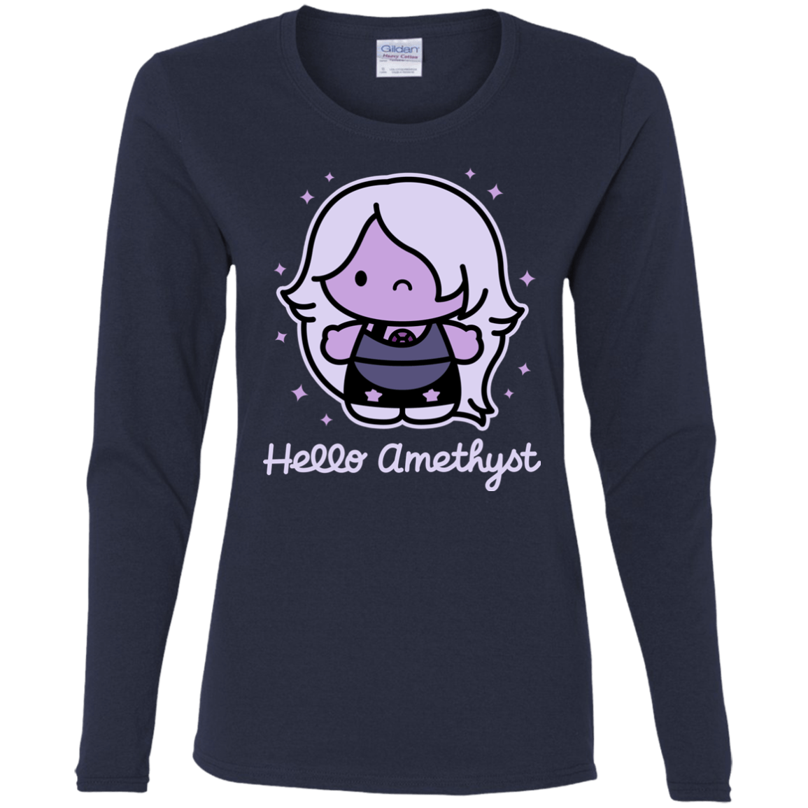 T-Shirts Navy / S Hello Amethyst Women's Long Sleeve T-Shirt