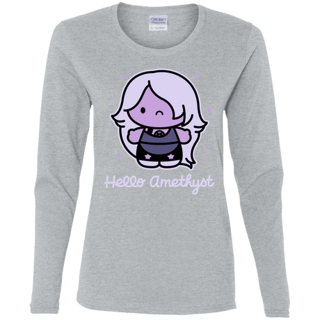 T-Shirts Sport Grey / S Hello Amethyst Women's Long Sleeve T-Shirt