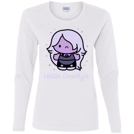 T-Shirts White / S Hello Amethyst Women's Long Sleeve T-Shirt
