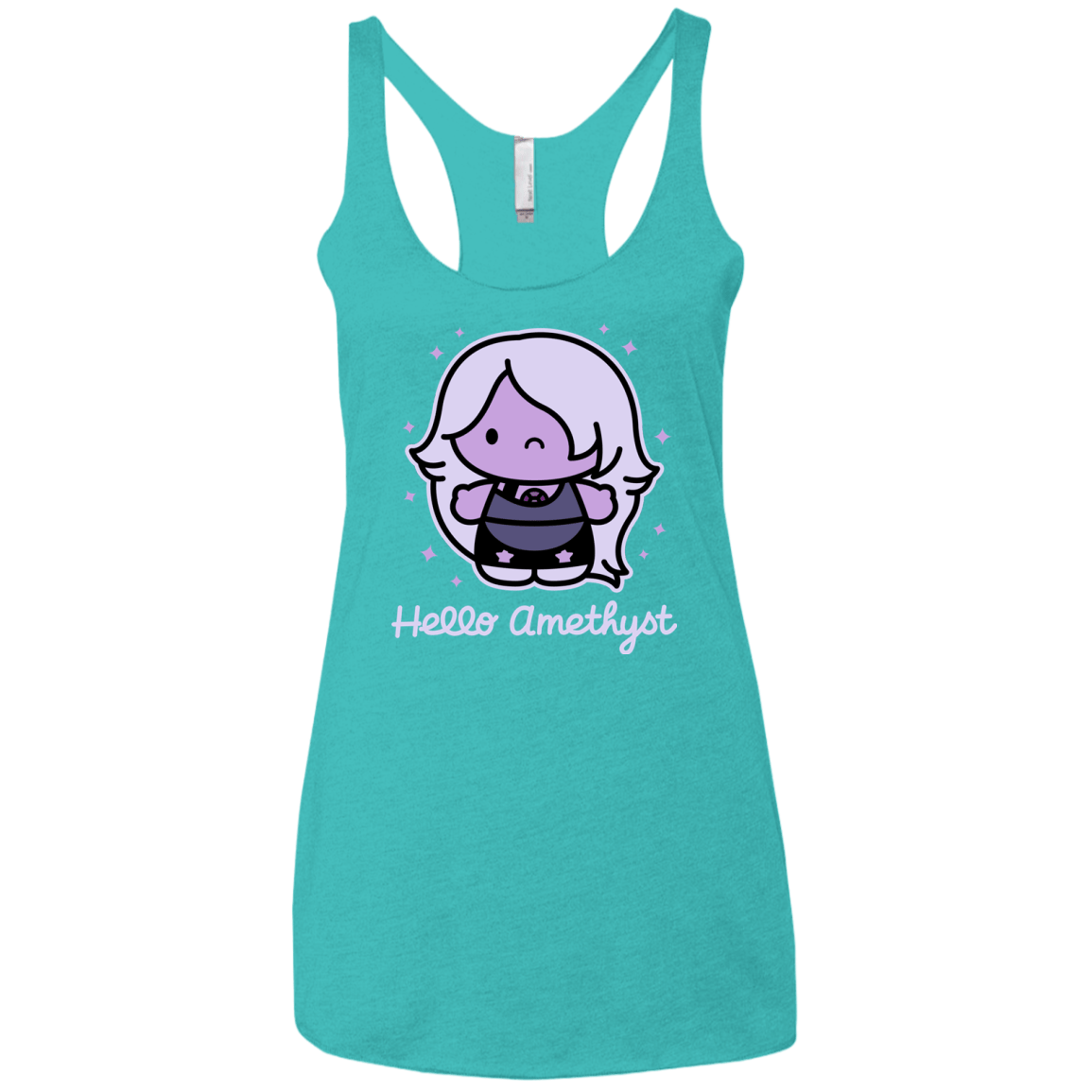T-Shirts Tahiti Blue / X-Small Hello Amethyst Women's Triblend Racerback Tank