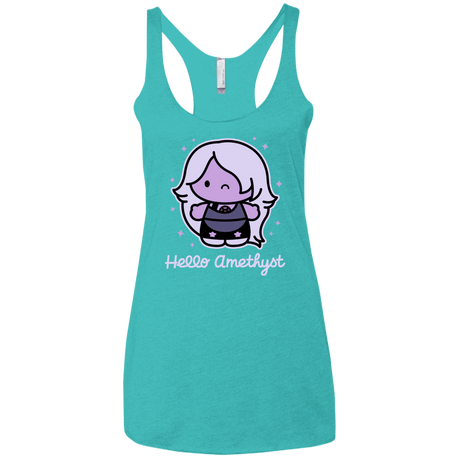 T-Shirts Tahiti Blue / X-Small Hello Amethyst Women's Triblend Racerback Tank
