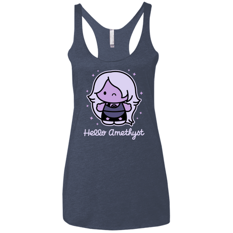 T-Shirts Vintage Navy / X-Small Hello Amethyst Women's Triblend Racerback Tank