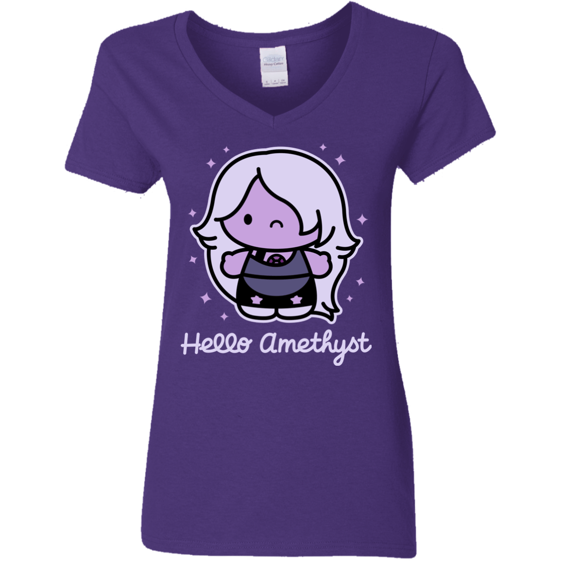 T-Shirts Purple / S Hello Amethyst Women's V-Neck T-Shirt