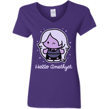 T-Shirts Purple / S Hello Amethyst Women's V-Neck T-Shirt