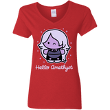 T-Shirts Red / S Hello Amethyst Women's V-Neck T-Shirt