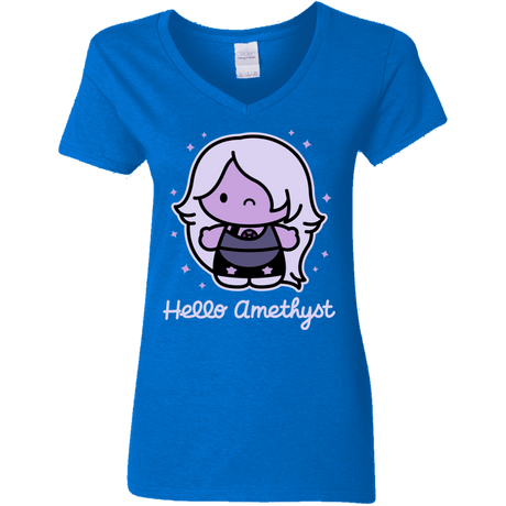 T-Shirts Royal / S Hello Amethyst Women's V-Neck T-Shirt