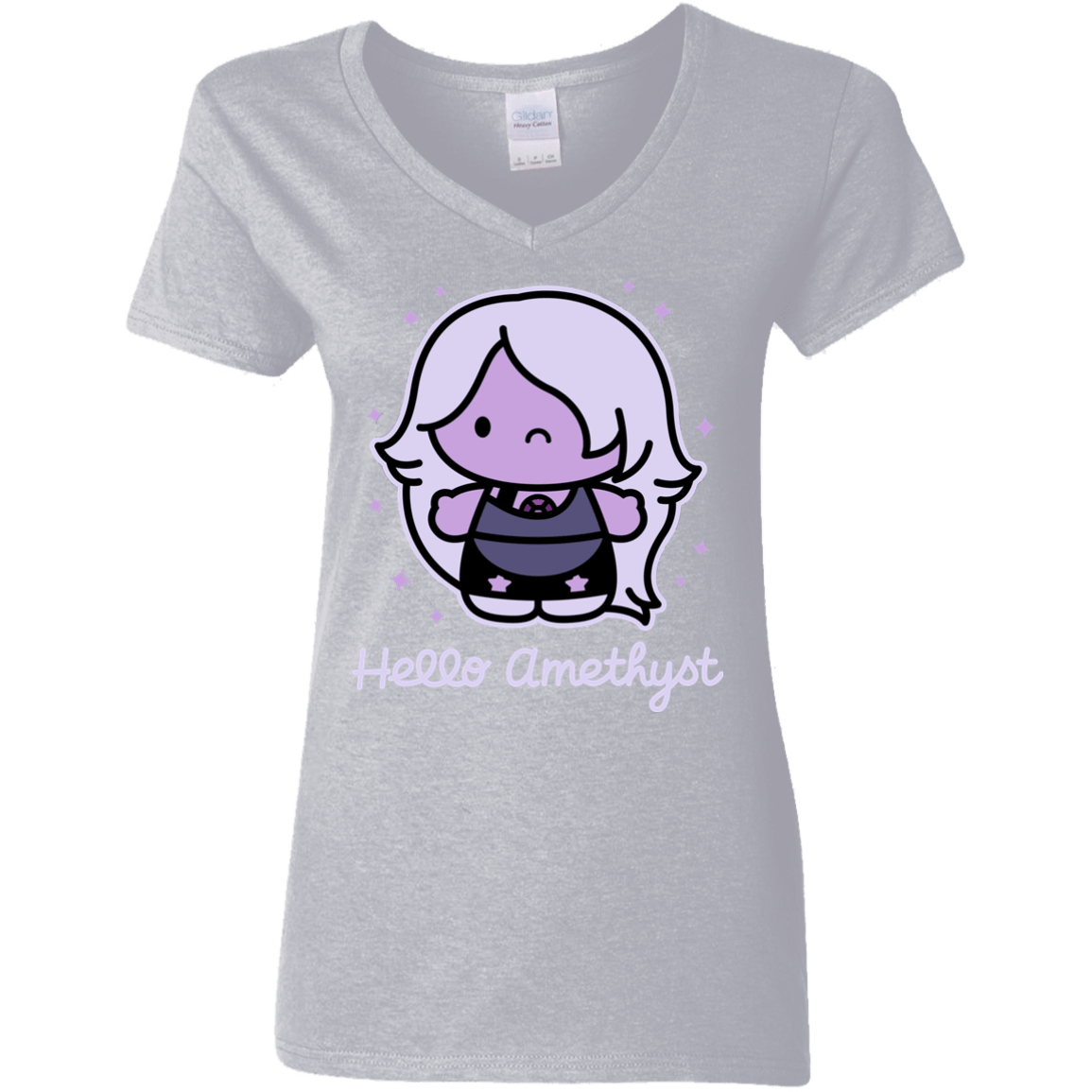 T-Shirts Sport Grey / S Hello Amethyst Women's V-Neck T-Shirt