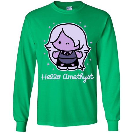 T-Shirts Irish Green / YS Hello Amethyst Youth Long Sleeve T-Shirt