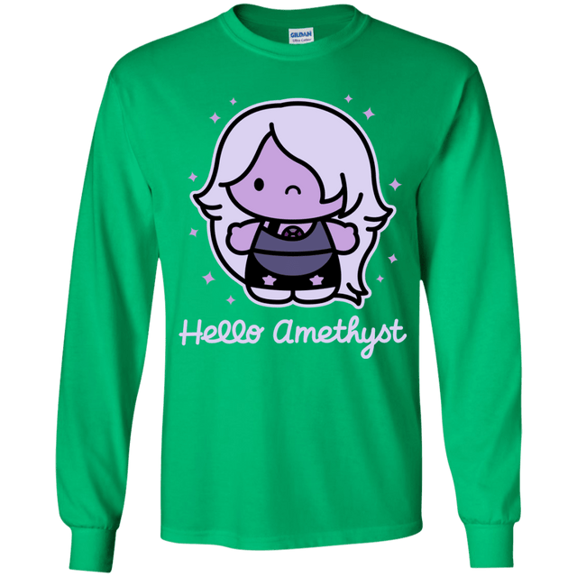 T-Shirts Irish Green / YS Hello Amethyst Youth Long Sleeve T-Shirt