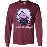 T-Shirts Maroon / YS Hello Amethyst Youth Long Sleeve T-Shirt