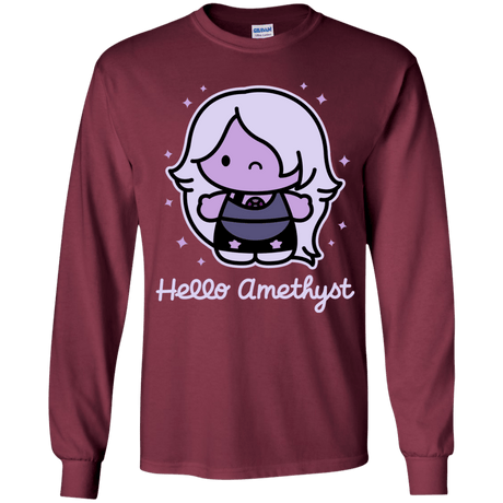T-Shirts Maroon / YS Hello Amethyst Youth Long Sleeve T-Shirt