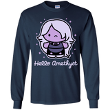 T-Shirts Navy / YS Hello Amethyst Youth Long Sleeve T-Shirt