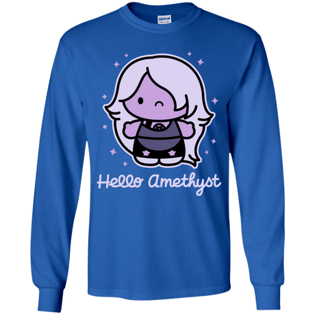 T-Shirts Royal / YS Hello Amethyst Youth Long Sleeve T-Shirt