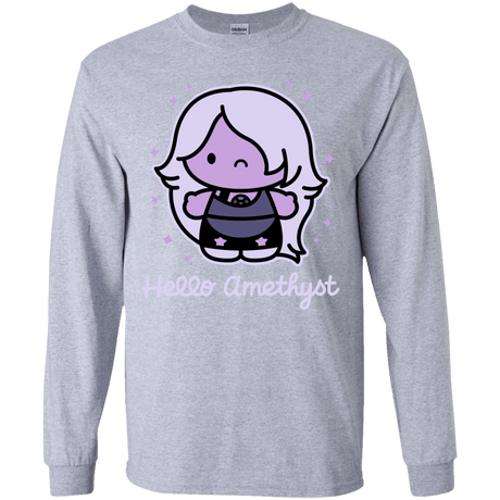 T-Shirts Sport Grey / YS Hello Amethyst Youth Long Sleeve T-Shirt