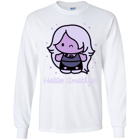 T-Shirts White / YS Hello Amethyst Youth Long Sleeve T-Shirt