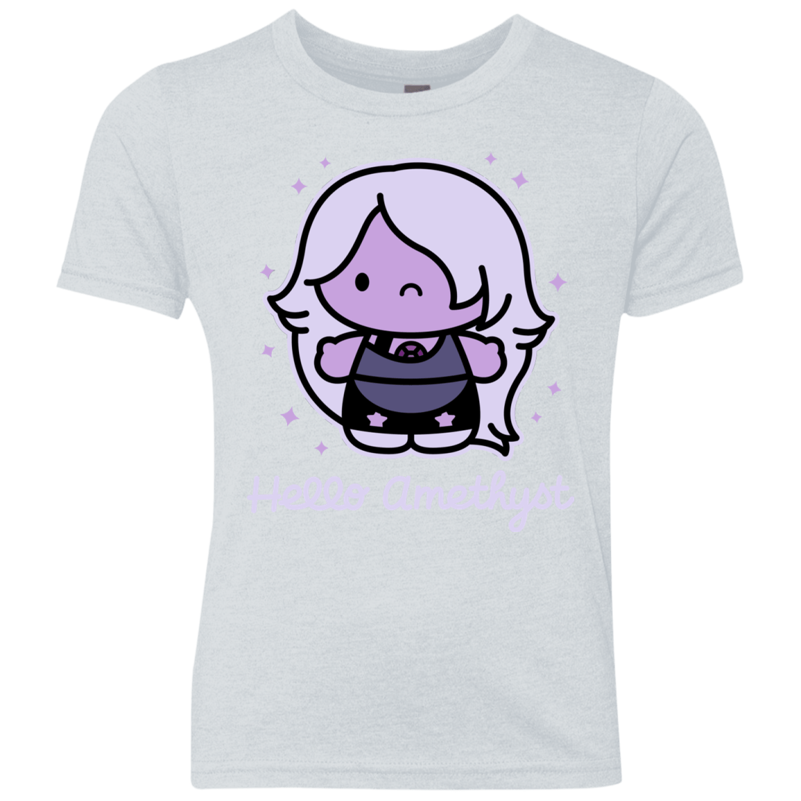T-Shirts Heather White / YXS Hello Amethyst Youth Triblend T-Shirt