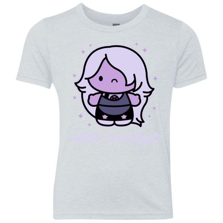 T-Shirts Heather White / YXS Hello Amethyst Youth Triblend T-Shirt