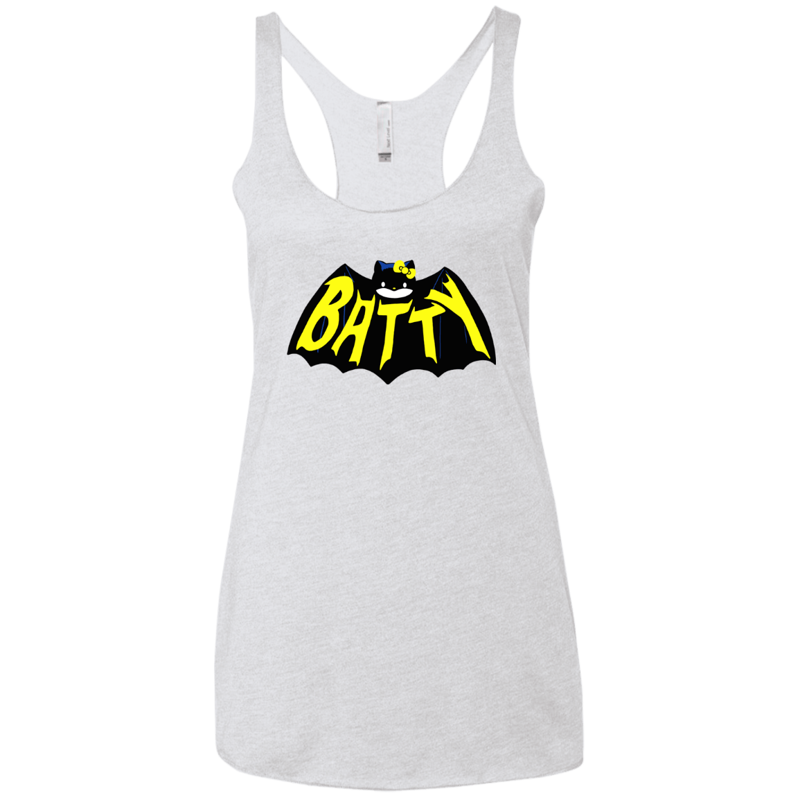 T-Shirts Heather White / X-Small Hello Batty Women's Triblend Racerback Tank
