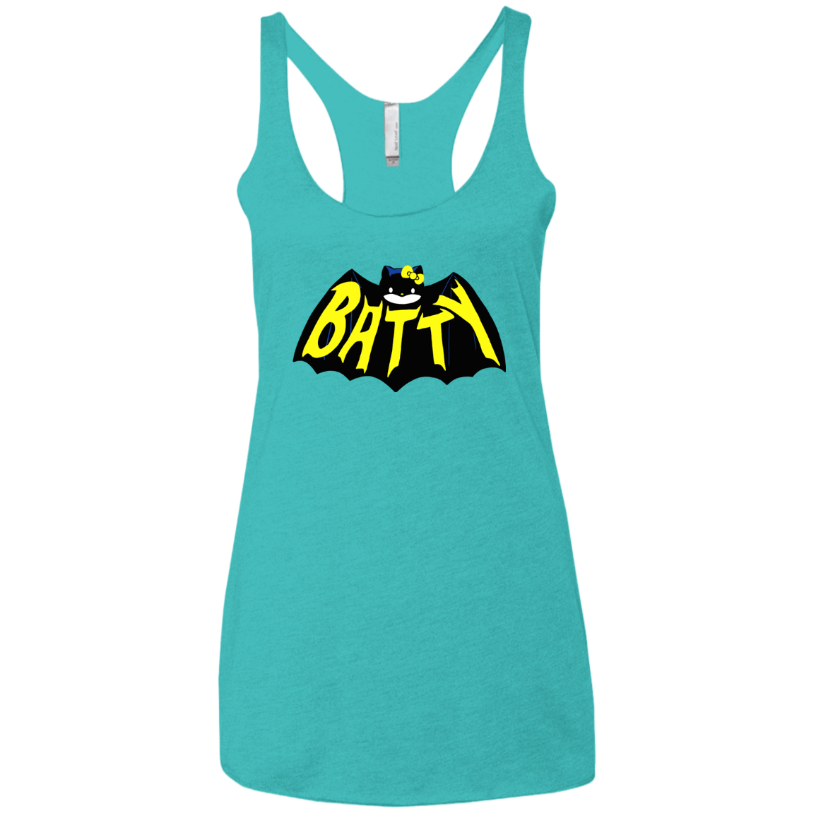T-Shirts Tahiti Blue / X-Small Hello Batty Women's Triblend Racerback Tank