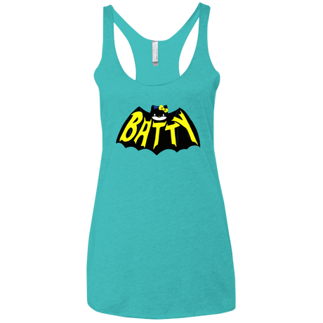 T-Shirts Tahiti Blue / X-Small Hello Batty Women's Triblend Racerback Tank