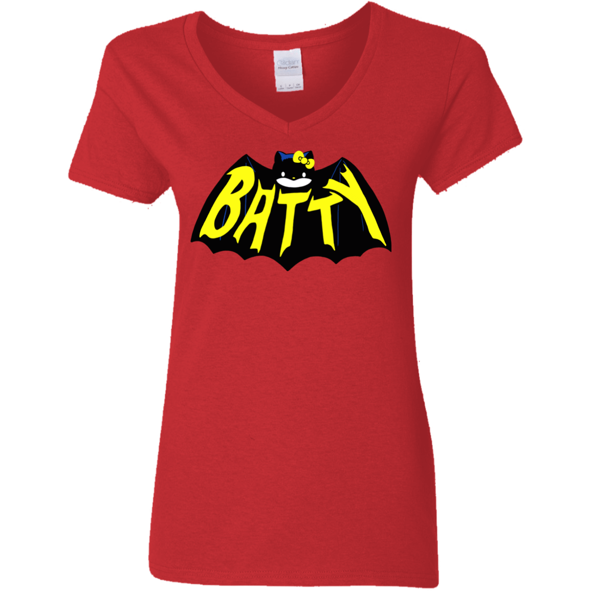 T-Shirts Red / S Hello Batty Women's V-Neck T-Shirt