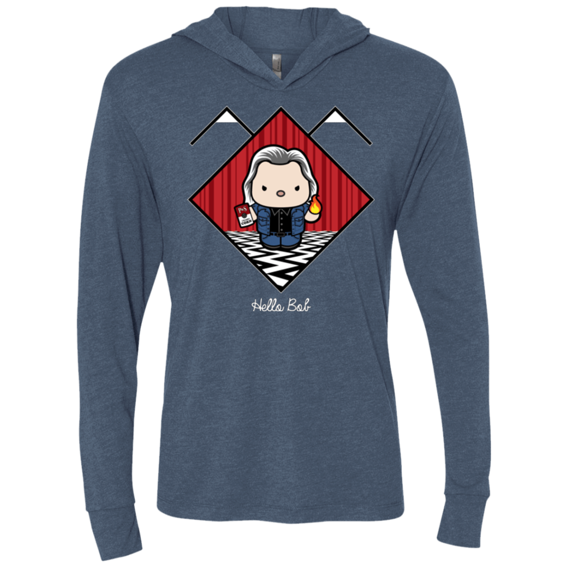 T-Shirts Indigo / X-Small Hello Bob Triblend Long Sleeve Hoodie Tee