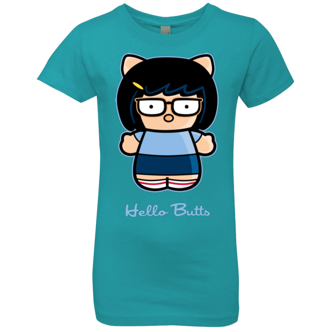 T-Shirts Tahiti Blue / YXS Hello Butts Girls Premium T-Shirt