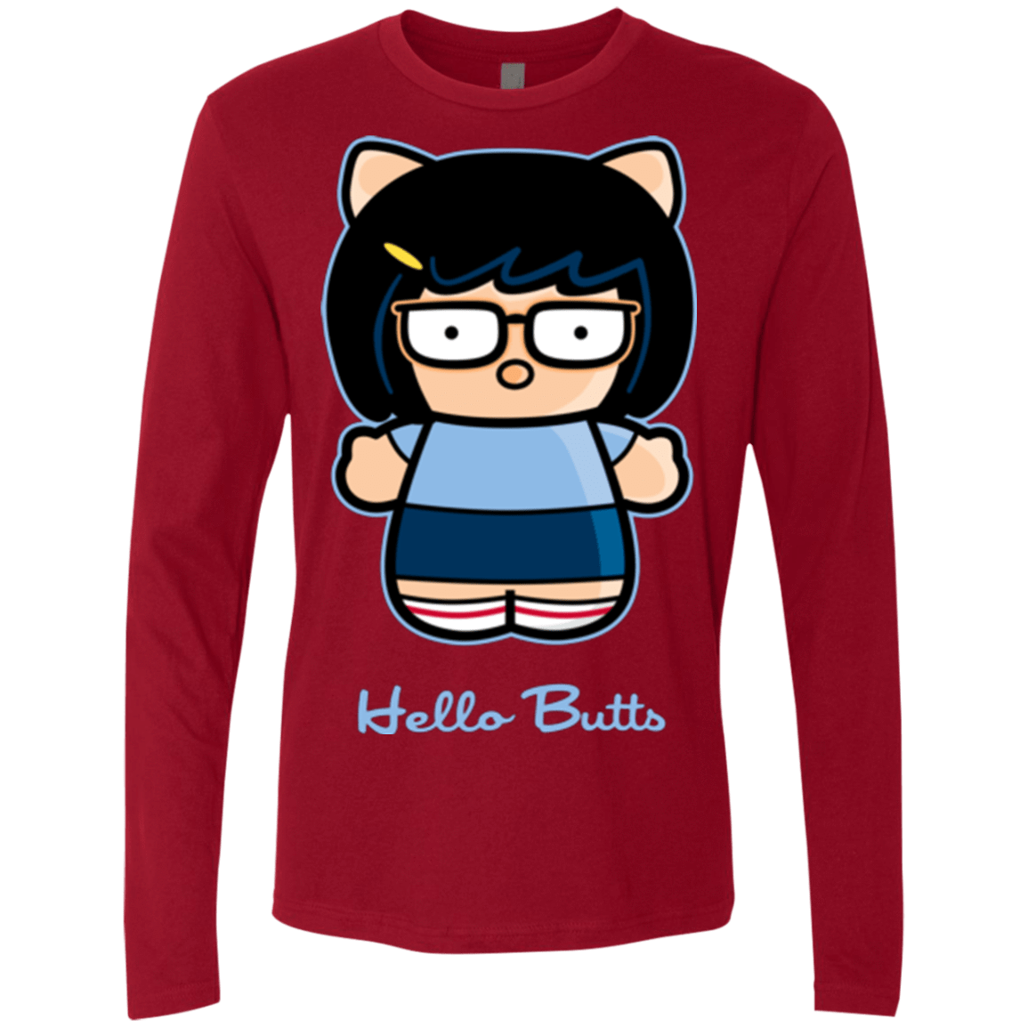T-Shirts Cardinal / Small Hello Butts Men's Premium Long Sleeve