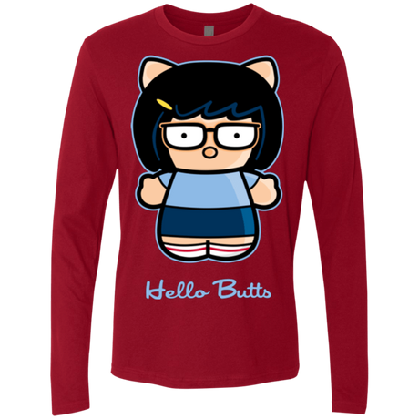 T-Shirts Cardinal / Small Hello Butts Men's Premium Long Sleeve