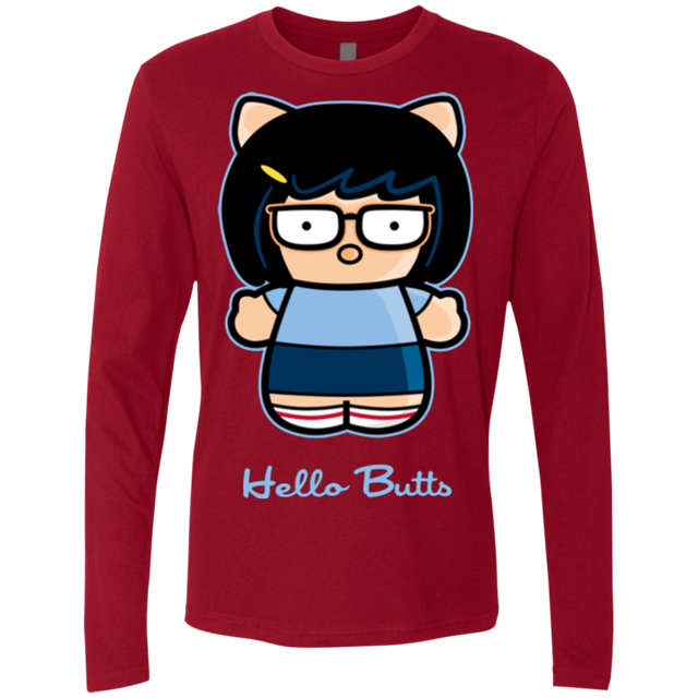T-Shirts Cardinal / Small Hello Butts Men's Premium Long Sleeve