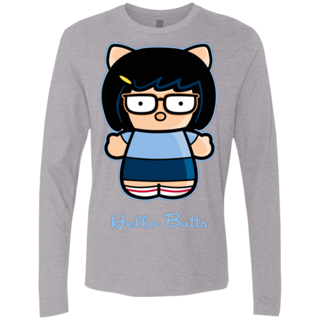 T-Shirts Heather Grey / Small Hello Butts Men's Premium Long Sleeve