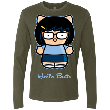 T-Shirts Military Green / Small Hello Butts Men's Premium Long Sleeve