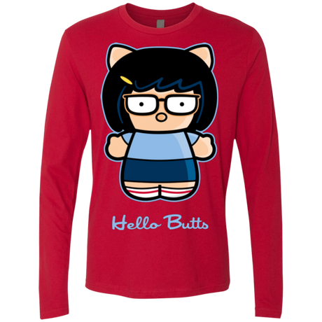T-Shirts Red / Small Hello Butts Men's Premium Long Sleeve
