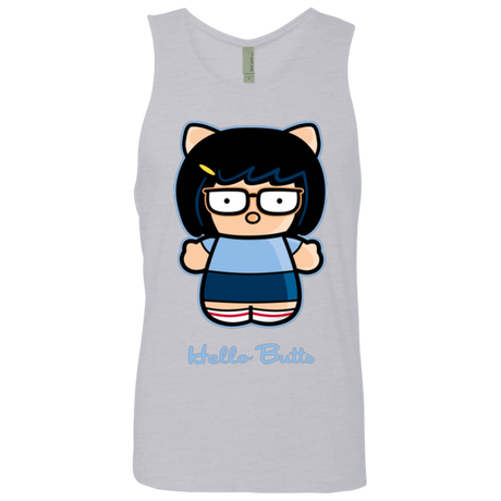 T-Shirts Heather Grey / Small Hello Butts Men's Premium Tank Top