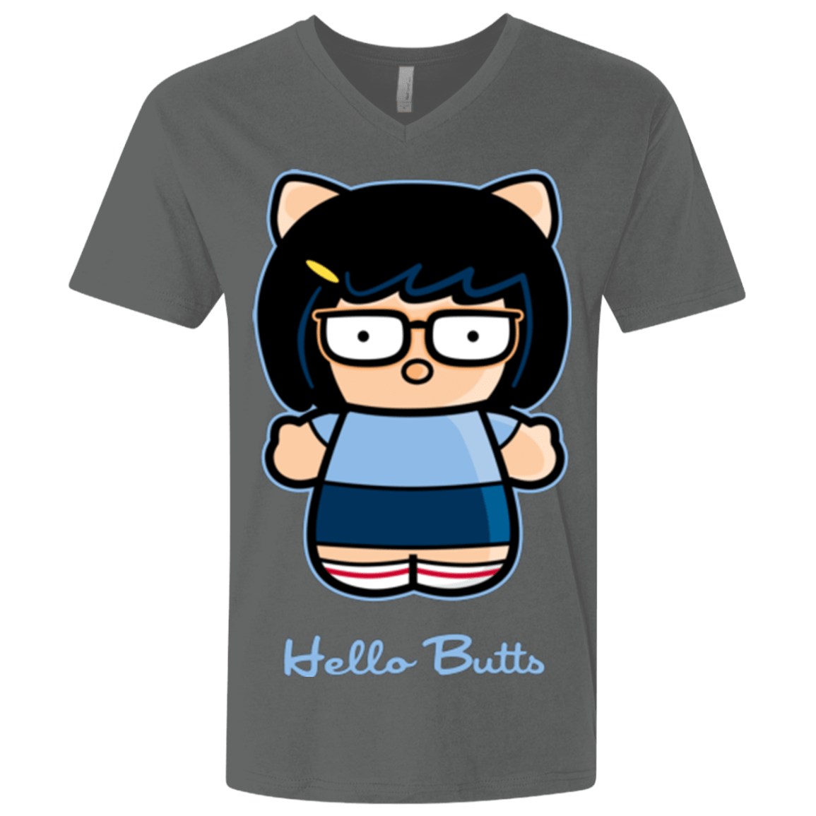 T-Shirts Heavy Metal / X-Small Hello Butts Men's Premium V-Neck