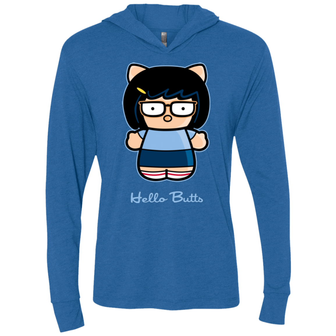 T-Shirts Vintage Royal / X-Small Hello Butts Triblend Long Sleeve Hoodie Tee