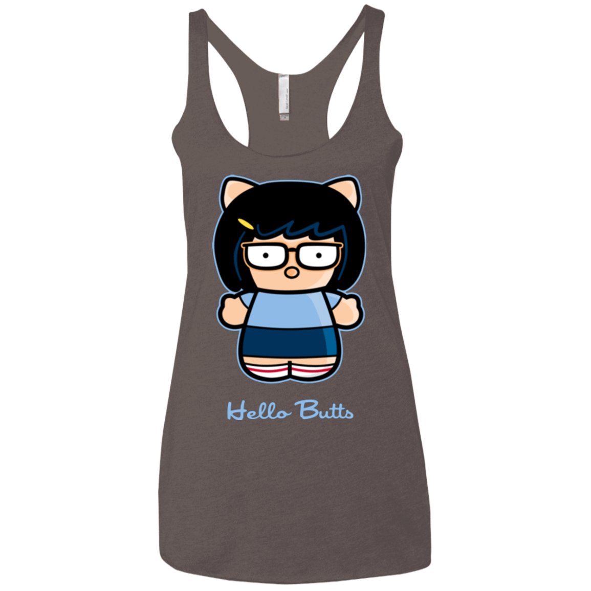 T-Shirts Macchiato / X-Small Hello Butts Women's Triblend Racerback Tank