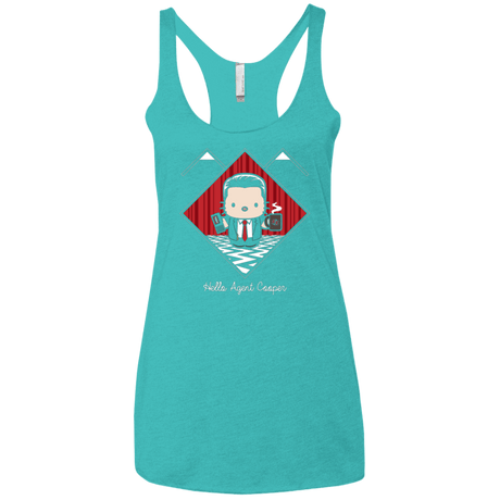 T-Shirts Tahiti Blue / X-Small Hello Cooper Women's Triblend Racerback Tank