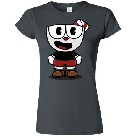 T-Shirts Charcoal / S Hello Cuphead Junior Slimmer-Fit T-Shirt