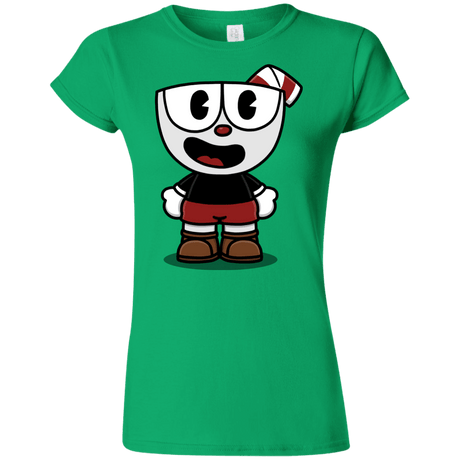 T-Shirts Irish Green / S Hello Cuphead Junior Slimmer-Fit T-Shirt
