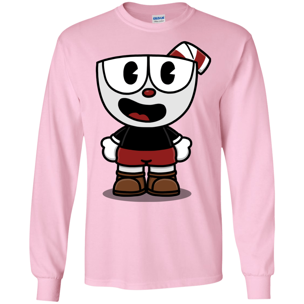 T-Shirts Light Pink / S Hello Cuphead Men's Long Sleeve T-Shirt