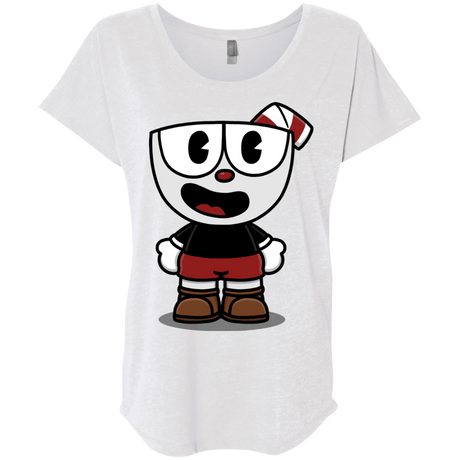 T-Shirts Heather White / X-Small Hello Cuphead Triblend Dolman Sleeve