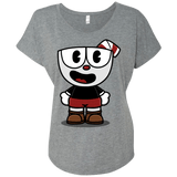 T-Shirts Premium Heather / X-Small Hello Cuphead Triblend Dolman Sleeve
