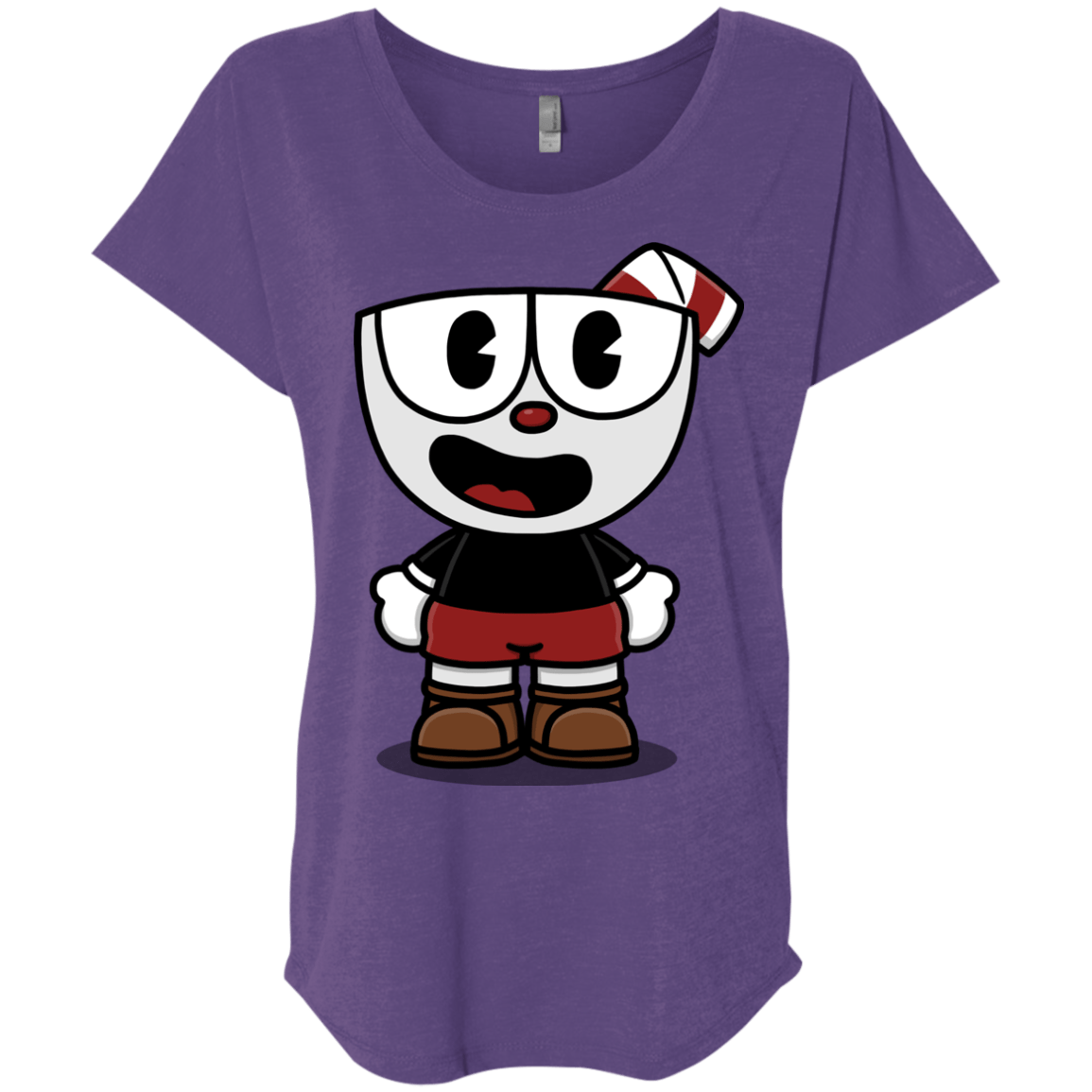 T-Shirts Purple Rush / X-Small Hello Cuphead Triblend Dolman Sleeve